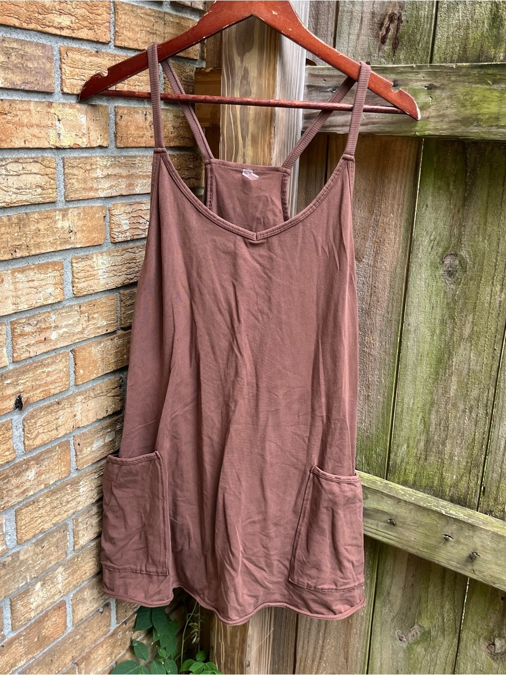 FP Movement by Free People Chocolate Brown HotShot Tank Dress with Pockets